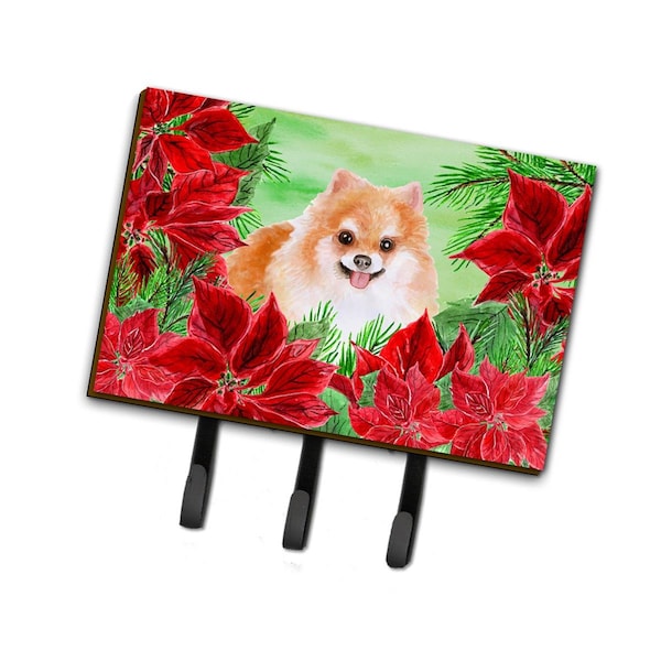 Jensendistributionservices Pomeranian No 2 Poinsettas Leash or Key Holder - MI1717193
