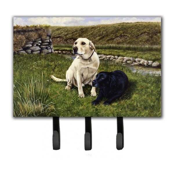 Micasa Yellow & Black Labradors Leash or Key Holder - MI720227