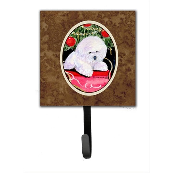 Jensendistributionservices 4.25 x 6 in. Christmas Tree with Bichon Frise Leash Or Key Hook - MI1655260