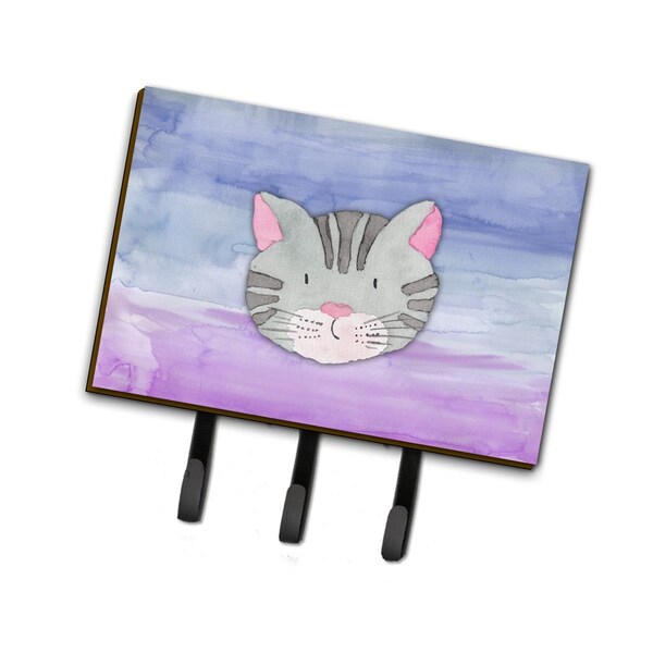 Jensendistributionservices Cat Face Watercolor Leash or Key Holder - MI2101722
