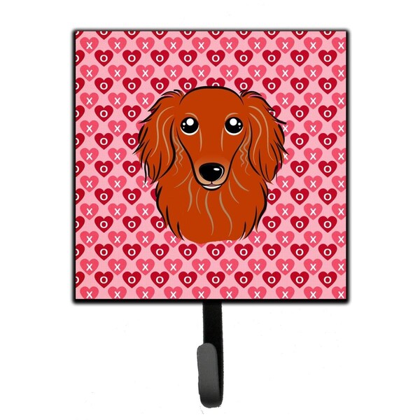 Jensendistributionservices Longhair Red Dachshund Hearts Leash or Key Holder - MI1713937