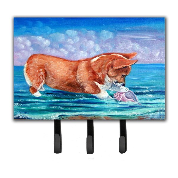 Carolines Treasures Corgi Sea Shell Find Leash or Key Holder - 7407TH68