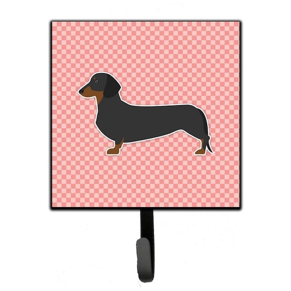 Carolines Treasures Dachshund Checkerboard Pink Leash or Key Holder - BB3582SH4