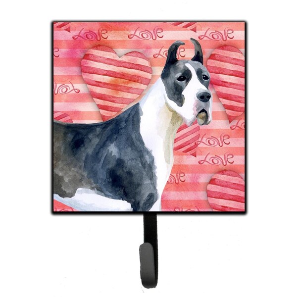 Carolines Treasures Harlequin Great Dane Love Leash or Key Holder - BB9730SH4