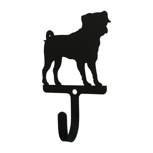 Village Wrought Iron Village Wrought Iron WH-327-S Pug Wall Hook; Small - WH-327-S