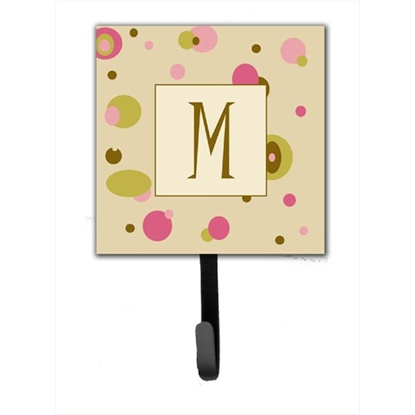Carolines Treasures Letter M Initial Monogram - Tan Dots Leash Holder Or Key Hook - CJ1004-MSH4