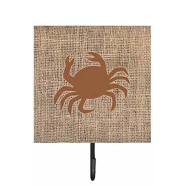 Carolines Treasures Crab Burlap and Brown Leash Or Key Holder - BB1024-BL-BN-SH4