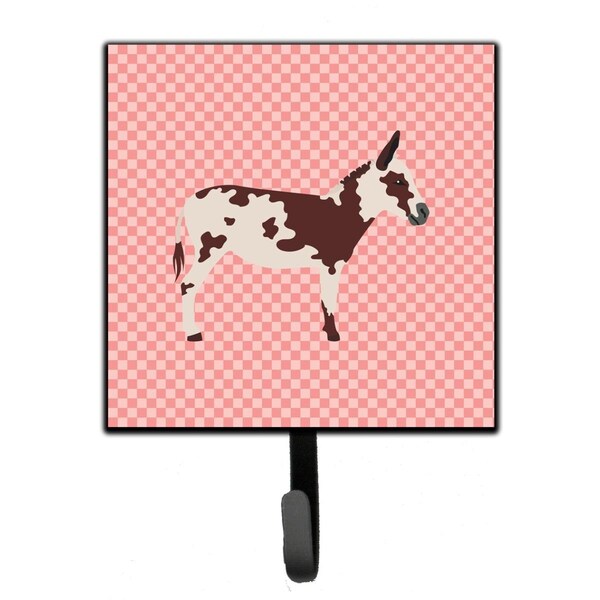 Carolines Treasures American Spotted Donkey Pink Check Leash or Key Holder - BB7851SH4