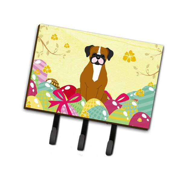 Carolines Treasures Easter Eggs Flashy Fawn Boxer Leash or Key Holder - BB6116TH68