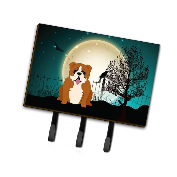 Jensendistributionservices Halloween Scary English Bulldog Red & White Leash or Key Holder - MI1711051