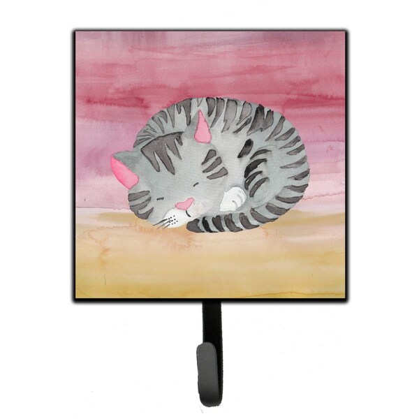 Jensendistributionservices Sleeping Grey Cat Watercolor Leash or Key Holder - MI2102461