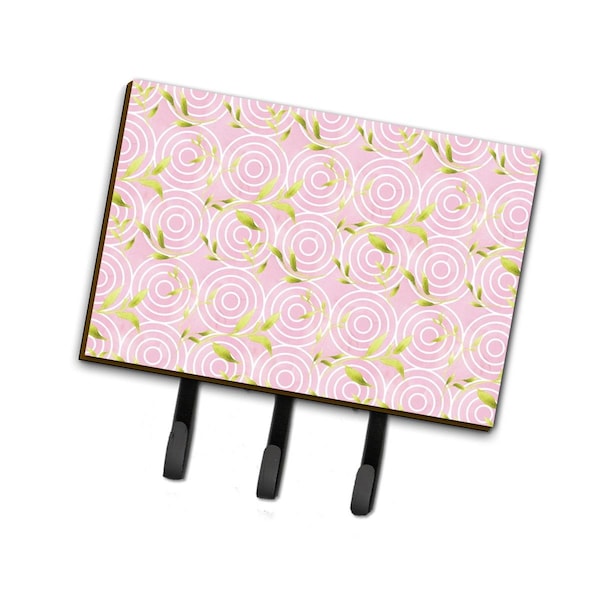Jensendistributionservices Gemoetric Circles on Pink Watercolor Leash or Key Holder, 6 x 2 x 9 in. - MI1717067