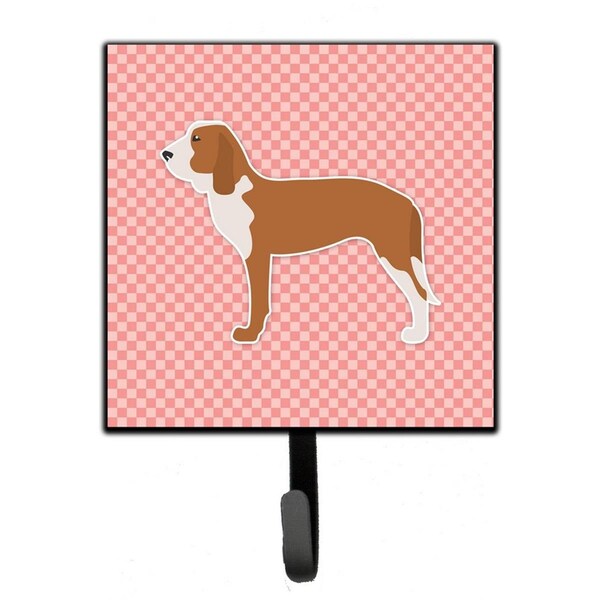 Micasa Spanish Hound Checkerboard Pink Leash or Key Holder - MI626918