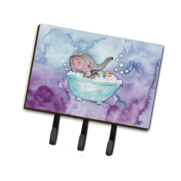 Jensendistributionservices Elephant Bathing Watercolor Leash or Key Holder - MI1713180