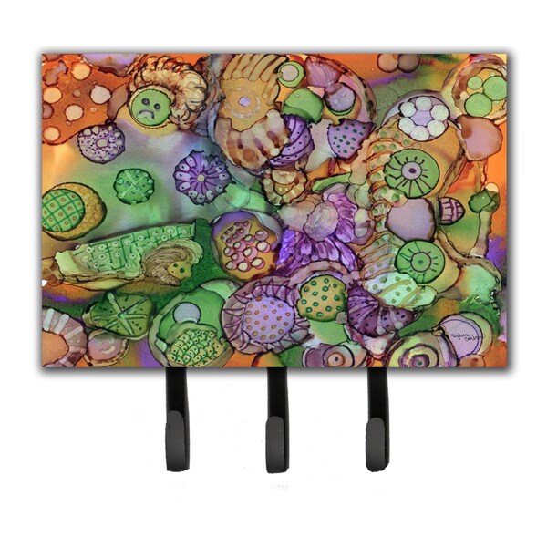 Carolines Treasures Abstract in Purple Green & Orange Leash or Key Holder - 8971TH68