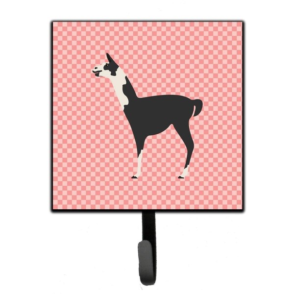 Carolines Treasures Llama Q Ara Pink Check Leash or Key Holder - BB7918SH4
