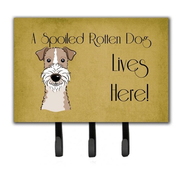 Jensendistributionservices Wire Haired Fox Terrier Spoiled Dog Lives Here Leash & Key Holder - MI1719990