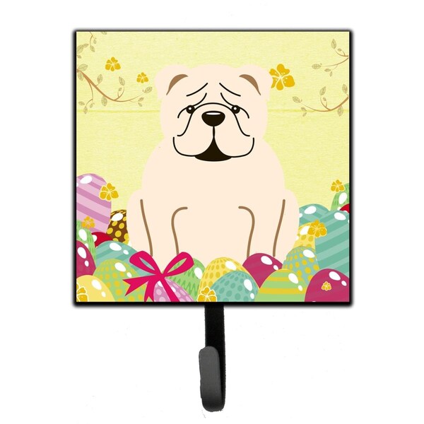Jensendistributionservices Easter Eggs English Bulldog White Leash or Key Holder - MI2088065