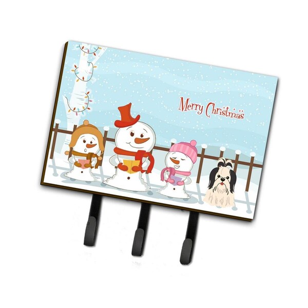 Carolines Treasures Merry Christmas Carolers Shih Tzu Black and White Leash or Key Holder - BB2419TH68