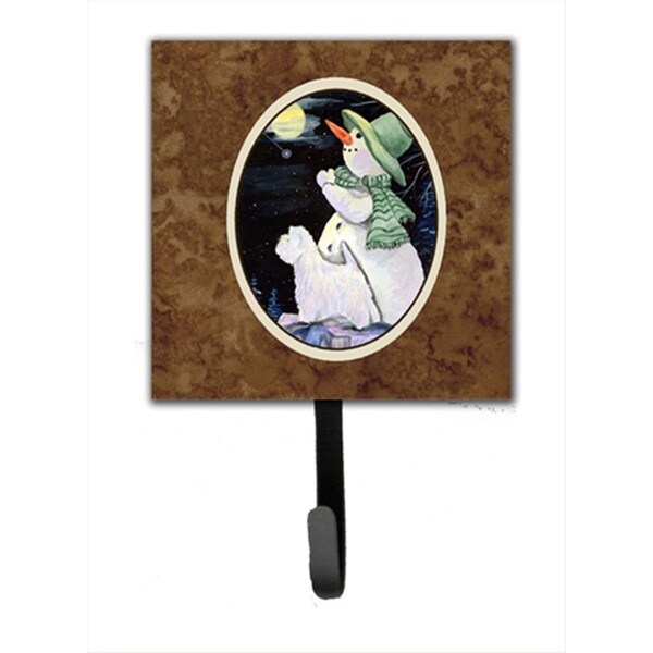 Jensendistributionservices 4.25 x 6 in. Snowman with Westie Leash Or Key Hook - MI1656407