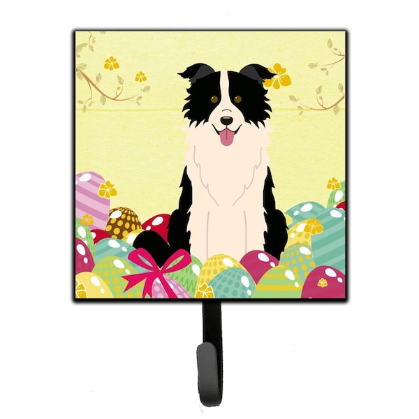 Carolines Treasures Easter Eggs Border Collie Black & White Leash or Key Holder - BB6118SH4