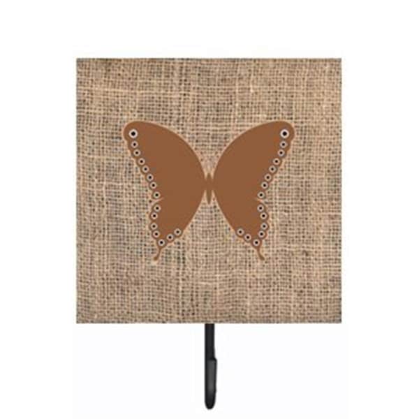 Carolines Treasures Butterfly Burlap and Brown Leash Or Key Holder - BB1036-BL-BN-SH4