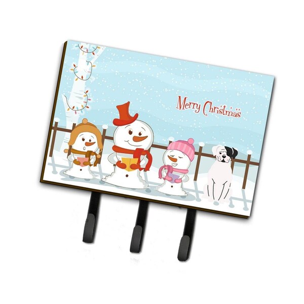 Carolines Treasures Merry Christmas Carolers White Boxer Cooper Leash or Key Holder - BB2445TH68