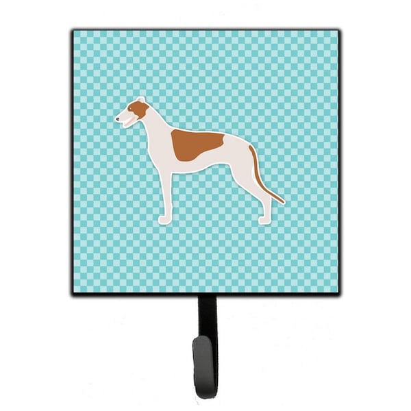 Carolines Treasures Greyhound Checkerboard Blue Leash or Key Holder - BB3705SH4