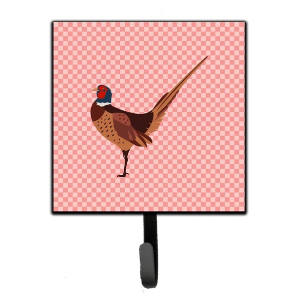 Carolines Treasures Ring-necked Common Pheasant Pink Check Leash or Key Holder - BB7930SH4
