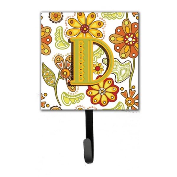 Jensendistributionservices Letter D Floral Mustard And Green Leash & Key Holder - MI1657657