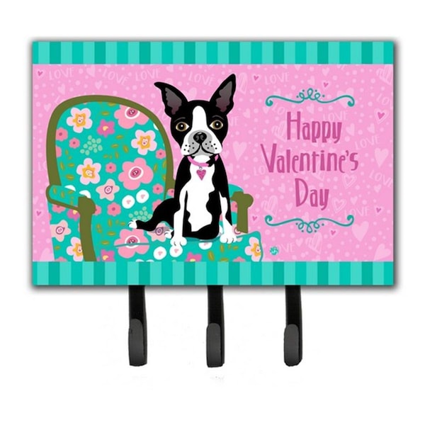 Jensendistributionservices Happy Valentines Day Boston Terrier Leash or Key Holder - MI1725132