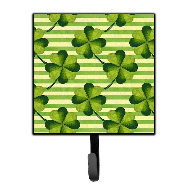 Carolines Treasures Watercolor Shamrock Stripes Leash or Key Holder, 4.25 x 1 x 7 in. - BB7557SH4