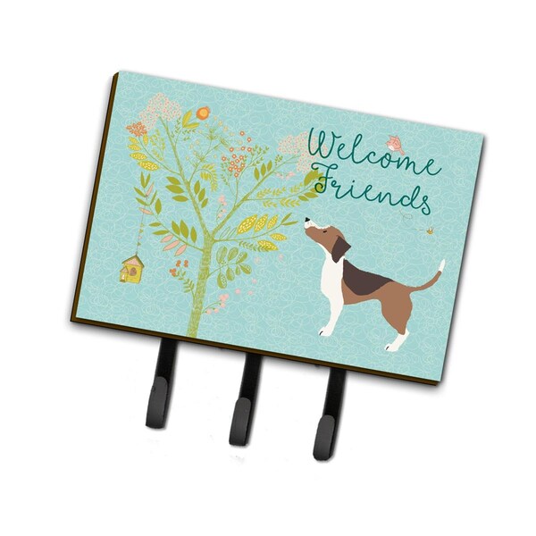 Carolines Treasures Welcome Friends Beagle Leash or Key Holder, 6 x 2 x 9 in. - BB7601TH68
