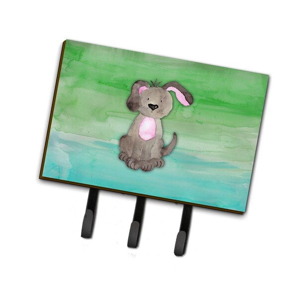 Carolines Treasures Dog Teal & Green Watercolor Leash or Key Holder - BB7357TH68