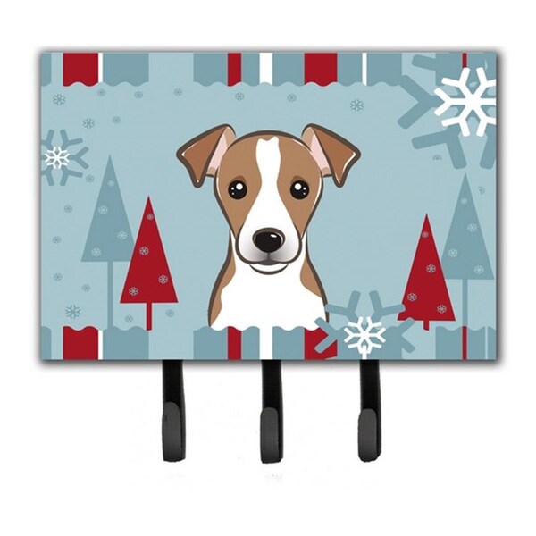 Jensendistributionservices Winter Holiday Jack Russell Terrier Leash & Key Holder - MI1718550