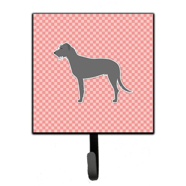 Micasa Irish Wolfhound Checkerboard Pink Leash or Key Holder - MI221806