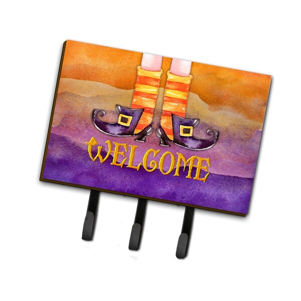 Carolines Treasures Halloween Welcome Witches Feet Leash or Key Holder - BB7459TH68