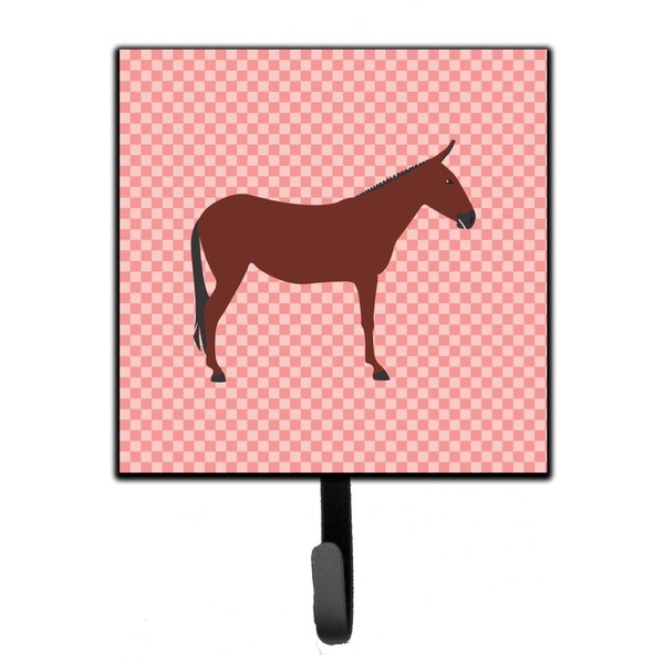 Carolines Treasures Hinny Horse Donkey Pink Check Leash or Key Holder - BB7850SH4
