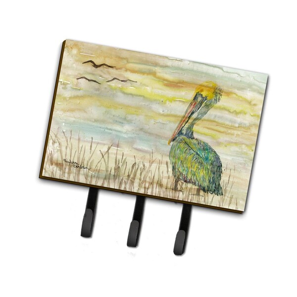 Carolines Treasures 6 x 2 x 9 in. Pelican Yellow Sky Leash or Key Holder - SC2024TH68