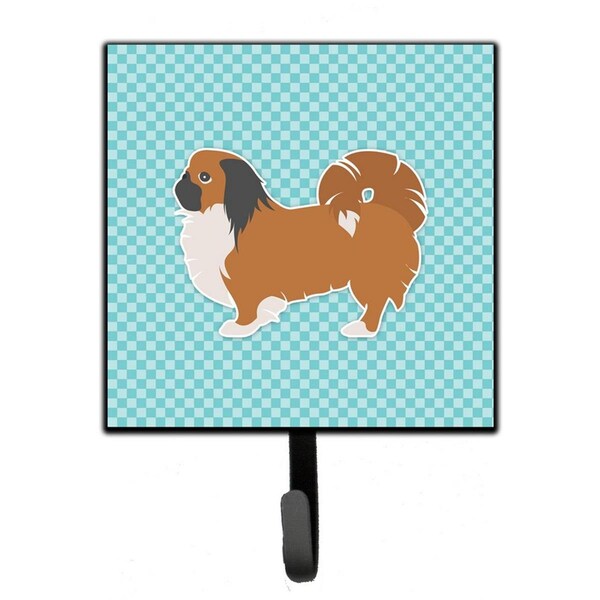 Carolines Treasures Pekingese Checkerboard Blue Leash or Key Holder - BB3738SH4