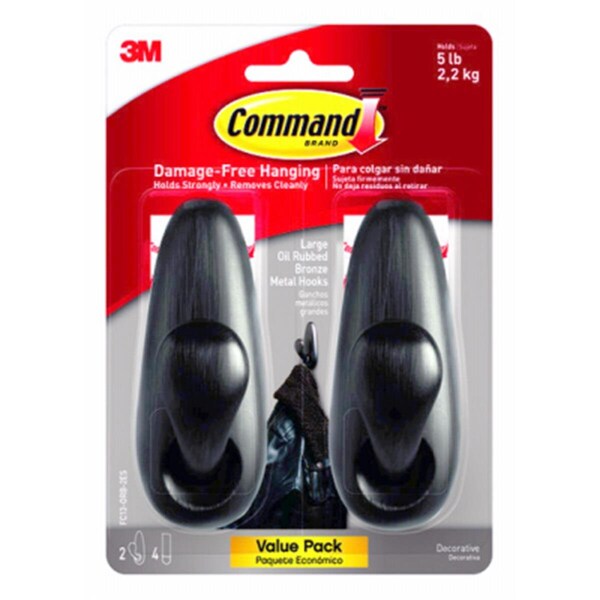 Pinpoint Metal Classic Hooks - Oil Rubbed Bronze; Large, 2PK - PI843758