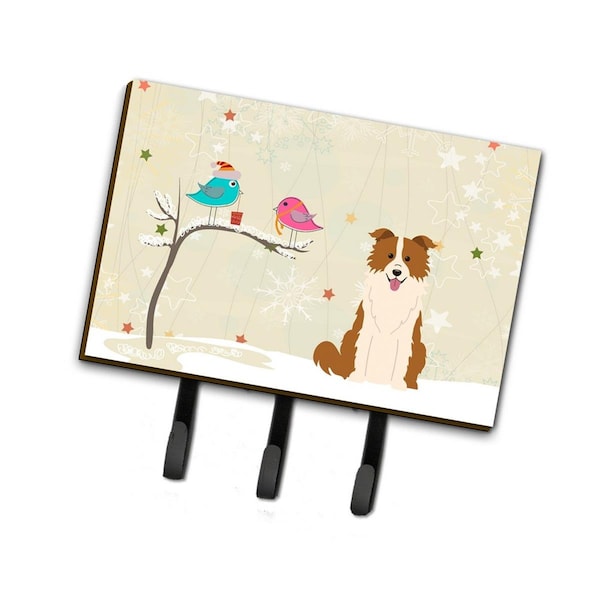 Jensendistributionservices Christmas Presents Between Friends Border Collie Red & White Leash or Key Holder - MI1707725