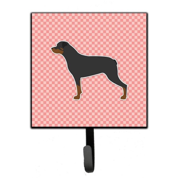 Micasa Rottweiler Checkerboard Pink Leash or Key Holder - MI230092