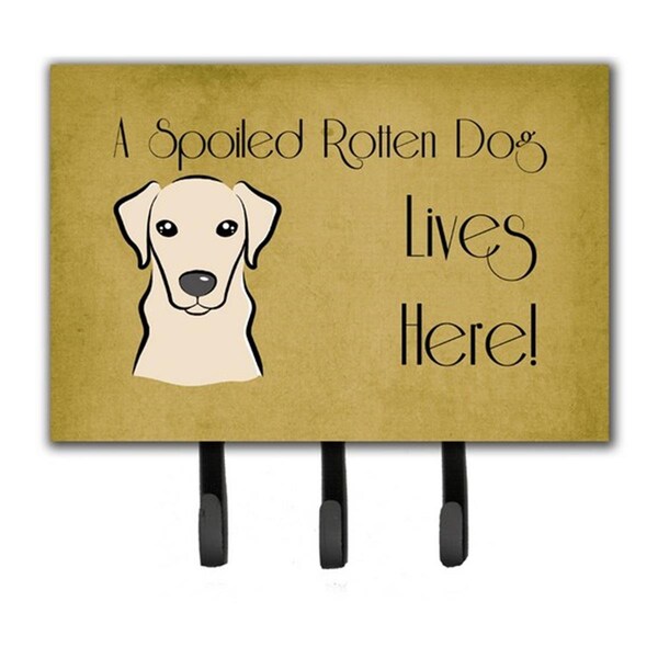 Jensendistributionservices Yellow Labrador Spoiled Dog Lives Here Leash & Key Holder - MI1718532