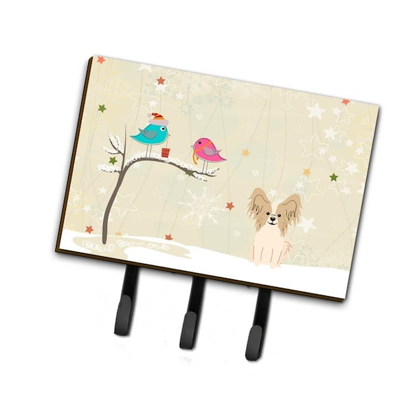 Jensendistributionservices Christmas Presents Between Friends Papillon Sable White Leash or Key Holder - MI1708682
