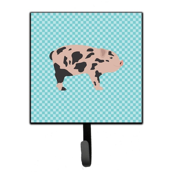 Micasa Mini Miniature Pig Blue Check Leash or Key Holder - MI228535