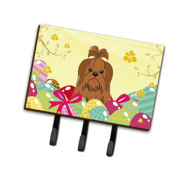 Carolines Treasures Easter Eggs Shih Tzu Silver Chocolate Leash or Key Holder - BB6086TH68