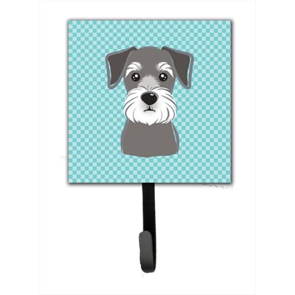 Jensendistributionservices Checkerboard Blue Schnauzer Leash Or Key Holder - MI1719954