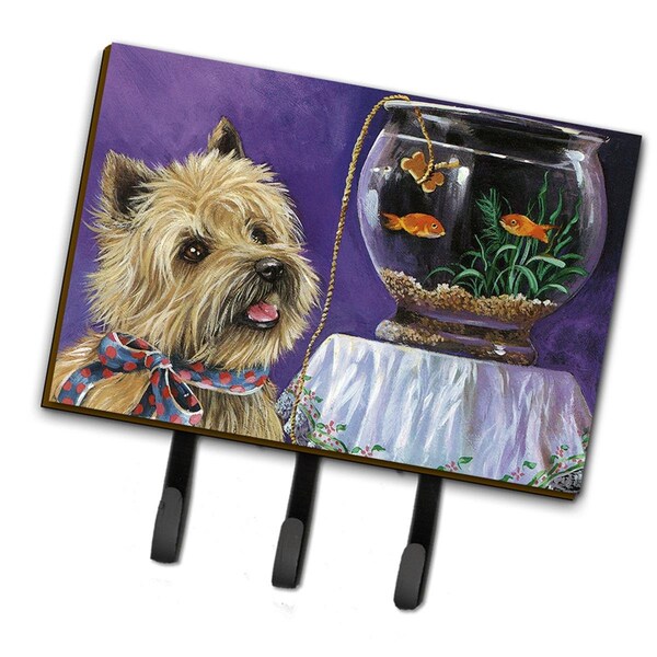 Jensendistributionservices 6 x 2 x 9 in. Cairn Terrier Gone Fishing Leash or Key Holder - MI1721370