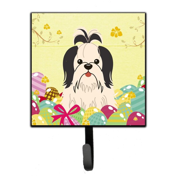 Jensendistributionservices Easter Eggs Shih Tzu Black & White Leash or Key Holder - MI1709744